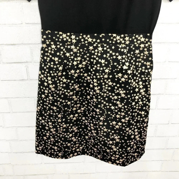 Modcloth Gold Metallic Star Print Color-block Dress Women's Size Medium - Picture 3 of 8